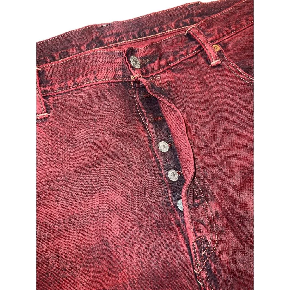 LEVI’S Men’s 501 CT Custom Tapered W40 L32 Button Fly Red‎ Denim, Colored Denim